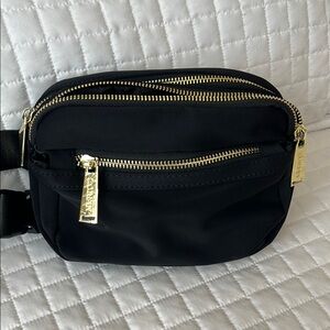 New Black Crossbody Bag with Gold Accents
